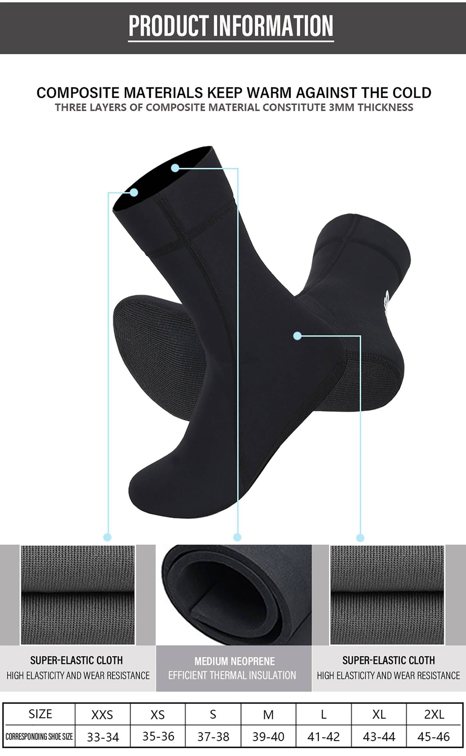 Chaussettes chaussettes 1.5mm/ - Wetsuit 3Mm Neoprene avis et prix