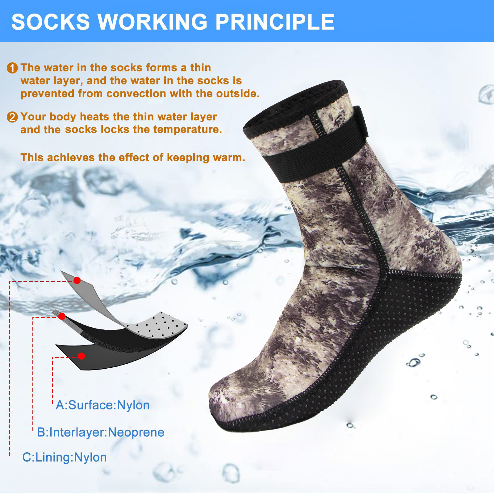 Chaussettes d'eau en néoprène  - Wetsuit 3Mm Neoprene avis et prix